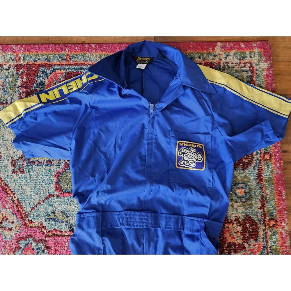Vintage Swingster Michelin Man Tire Japan Mechanic Tsunagi Coveralls Suit Blue M